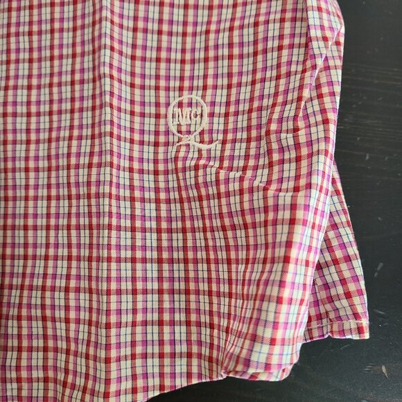 Alexander Mcqueen Stripe Button Down Shirt Plaid Red Gray Size 50 - Picture 5 of 13